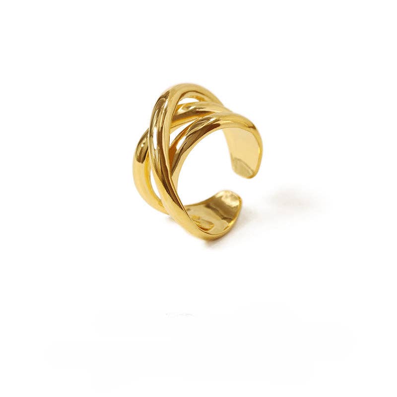 Gold X Ring