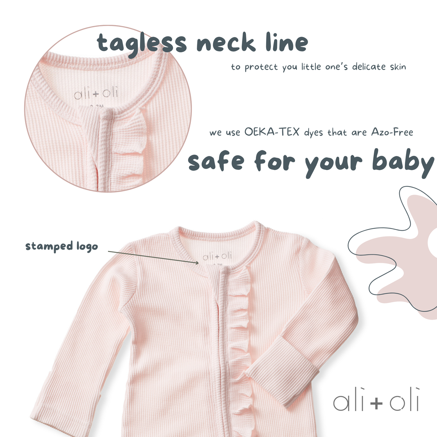 Baby Ruffle Footie 2-Way Zipper