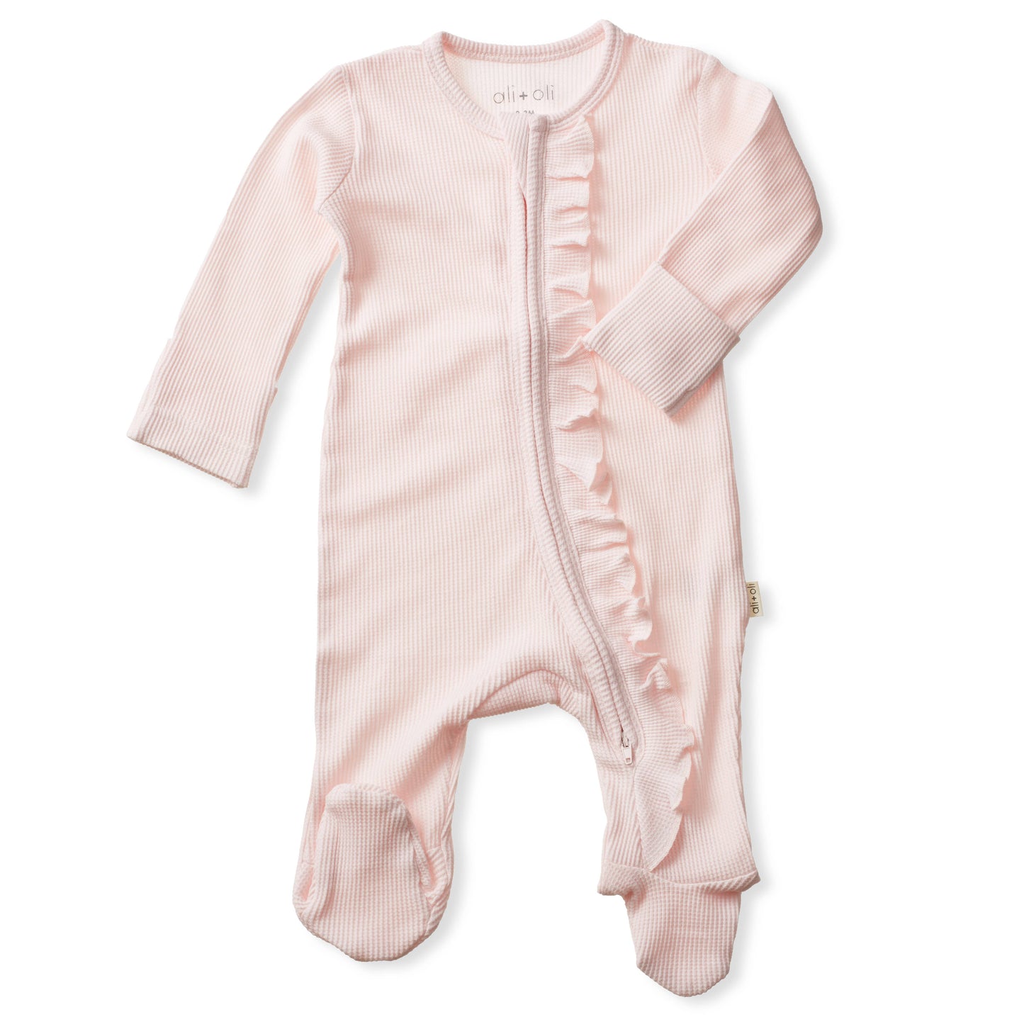 Baby Ruffle Footie 2-Way Zipper