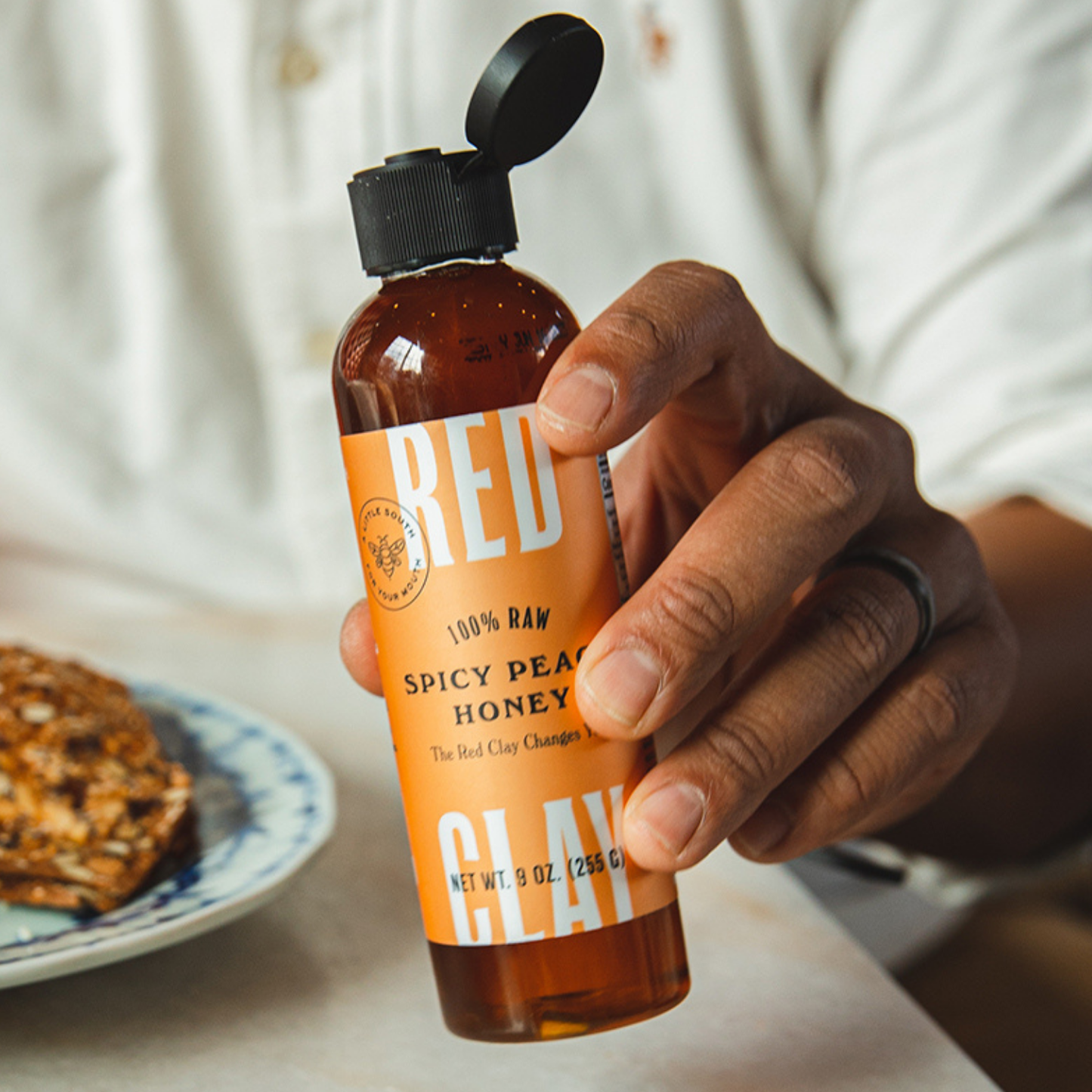 Spicy Peach Hot Honey
