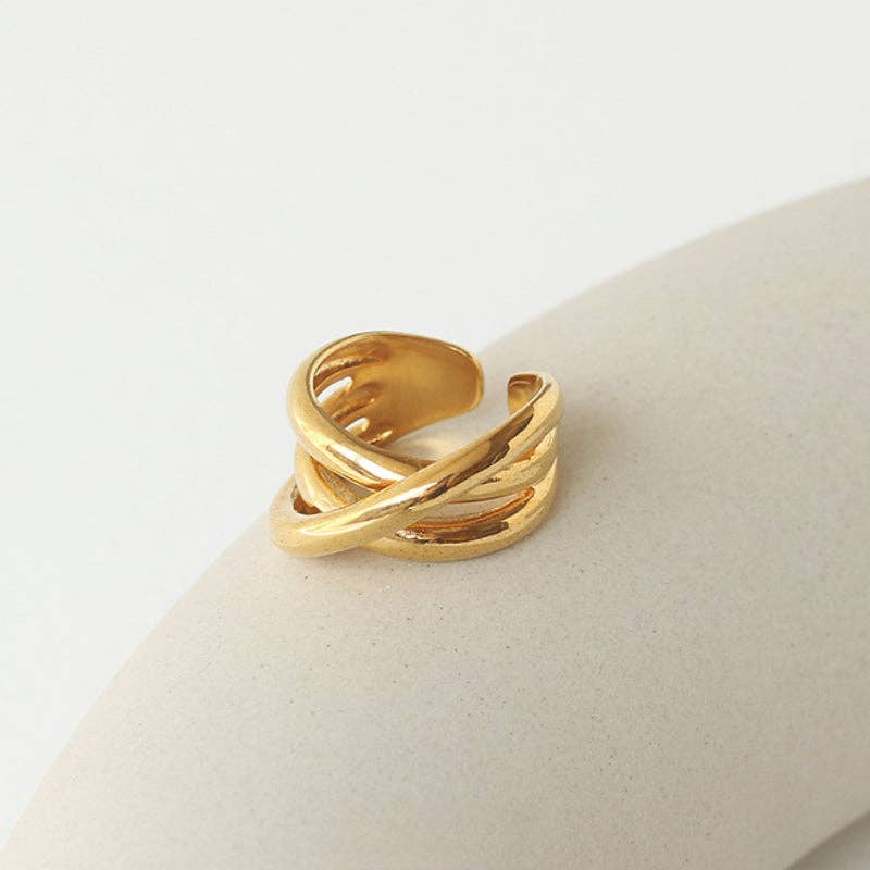 Gold X Ring