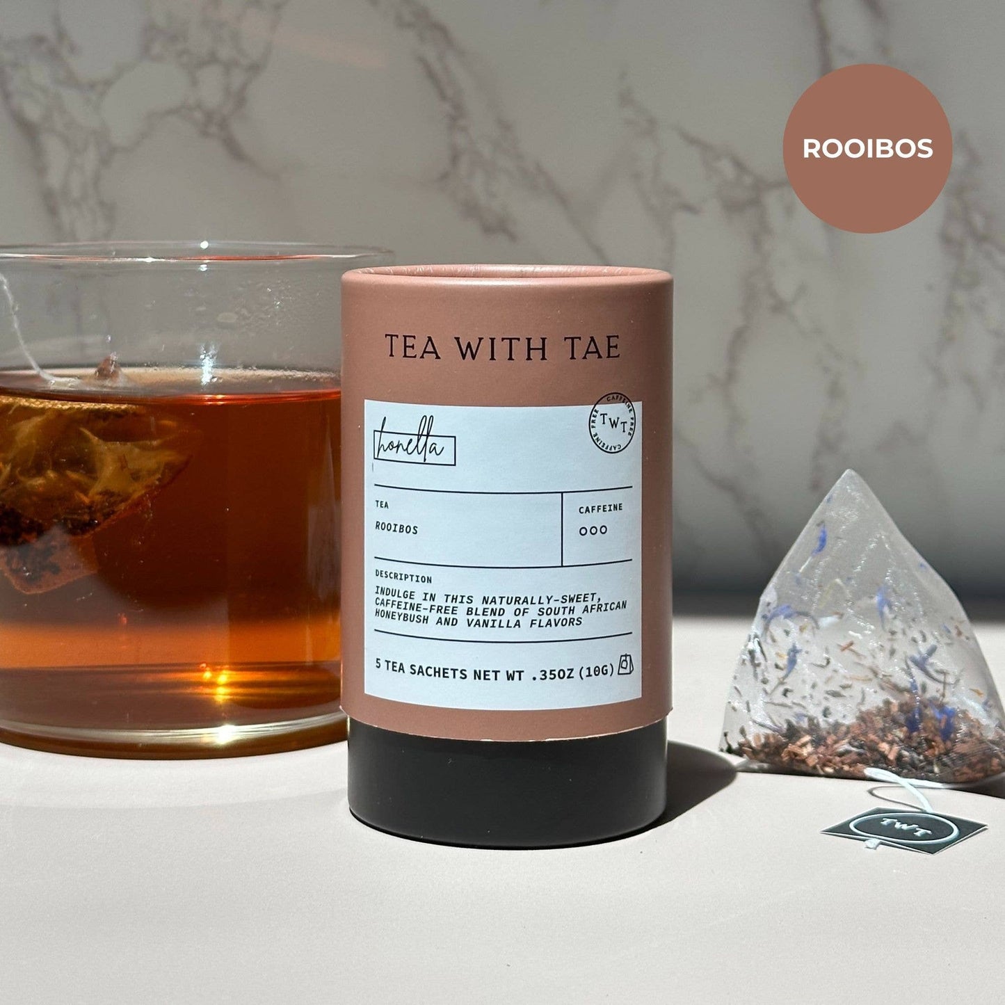 Honella Honeybush Herbal Mini Tea Tube Gift (5 tea bags)