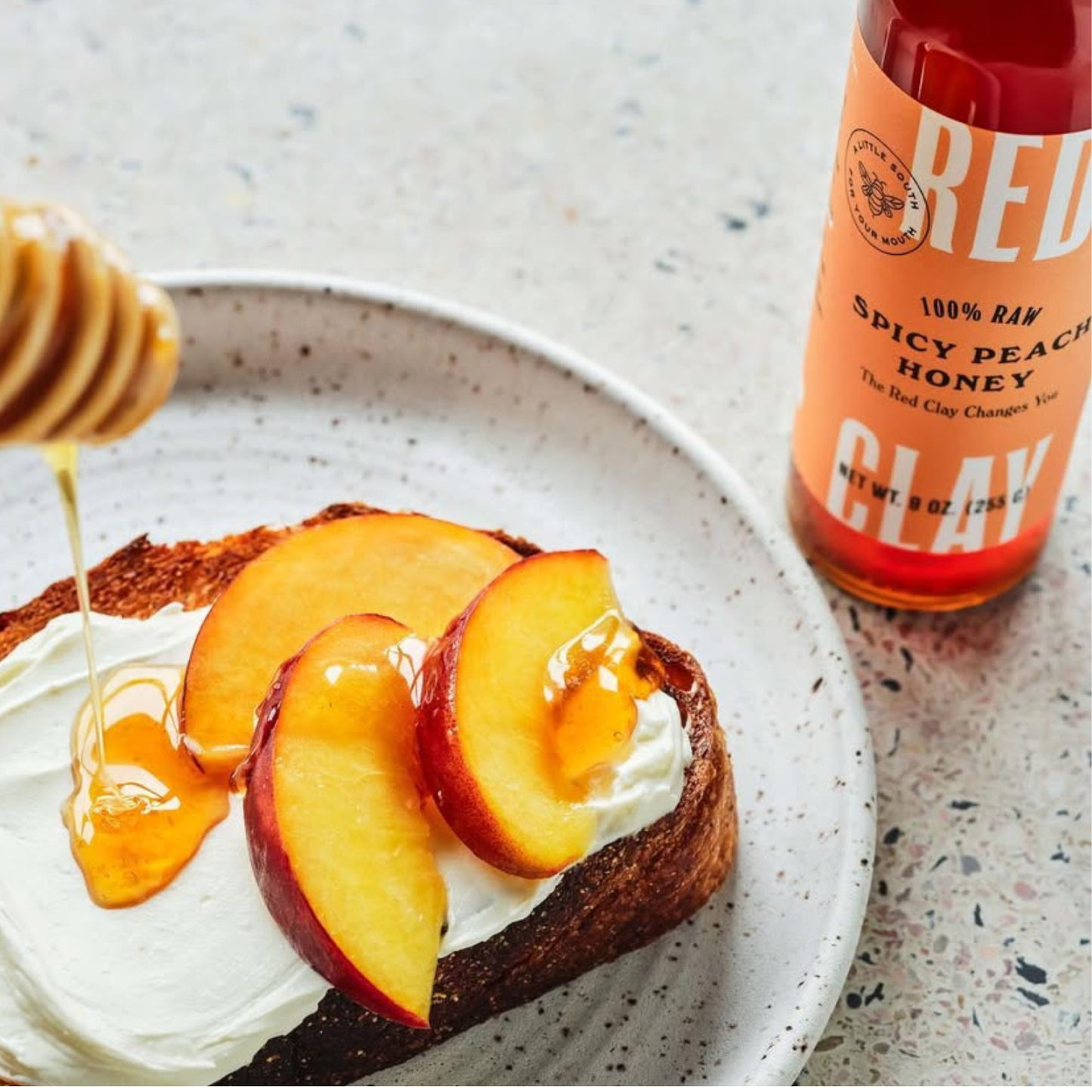 Spicy Peach Hot Honey