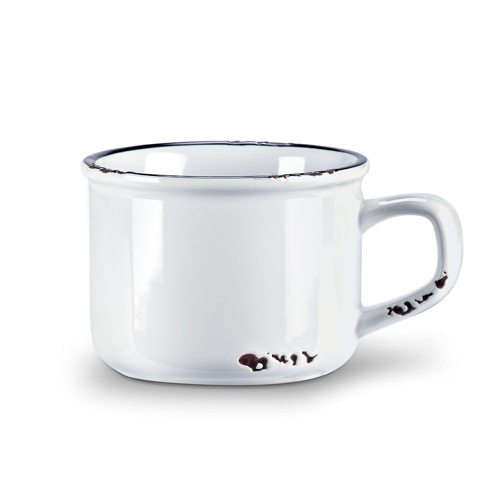 Enamel Look Cappuccino Mug White