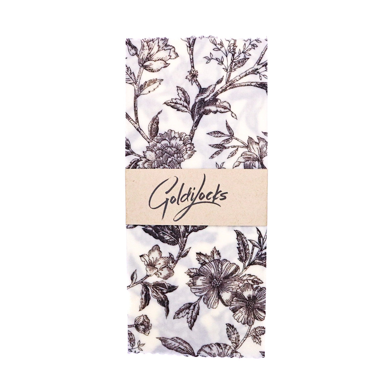 Goldilocks Reusable Beeswax Food Wrap Black Floral Medium