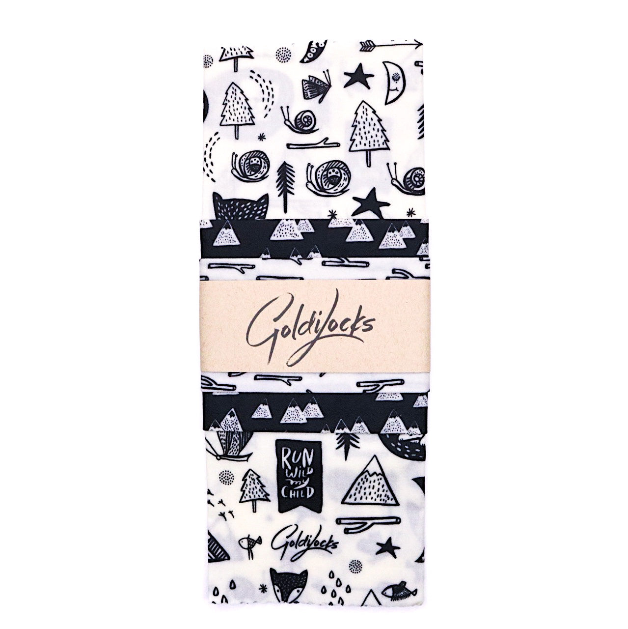Goldilocks Reusable Beeswax Food Wraps Camping Adventure Set of 3