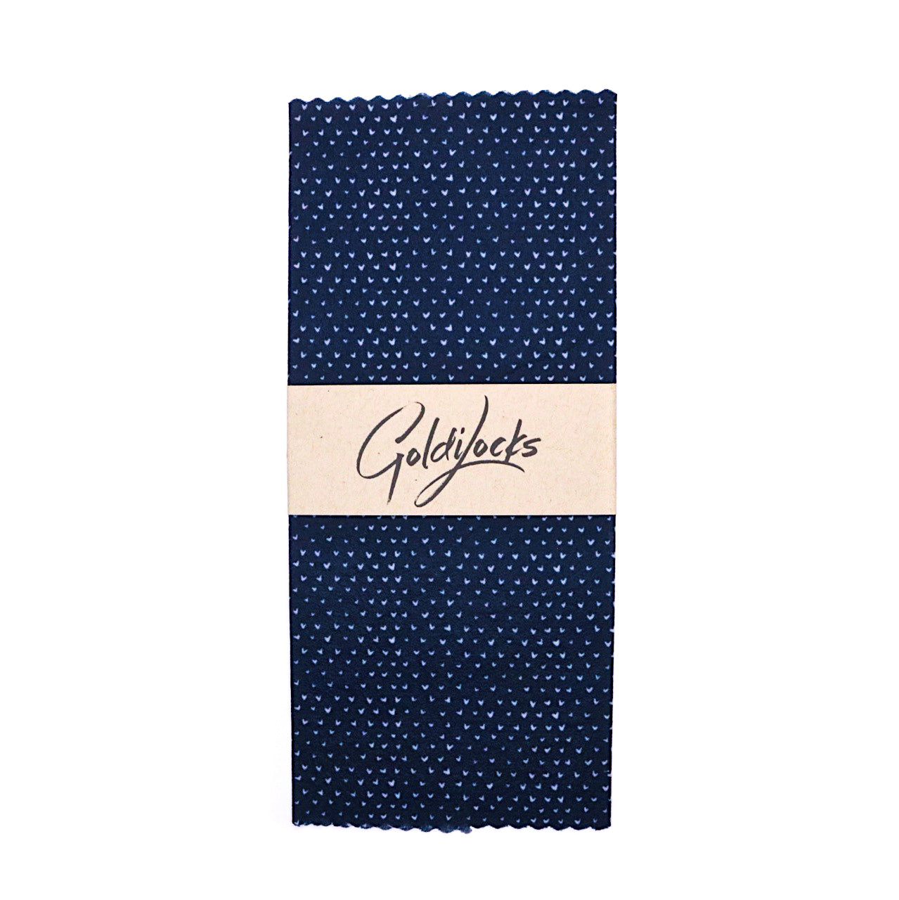 Goldilocks Reusable Beeswax Food Wrap Navy Hearts Medium
