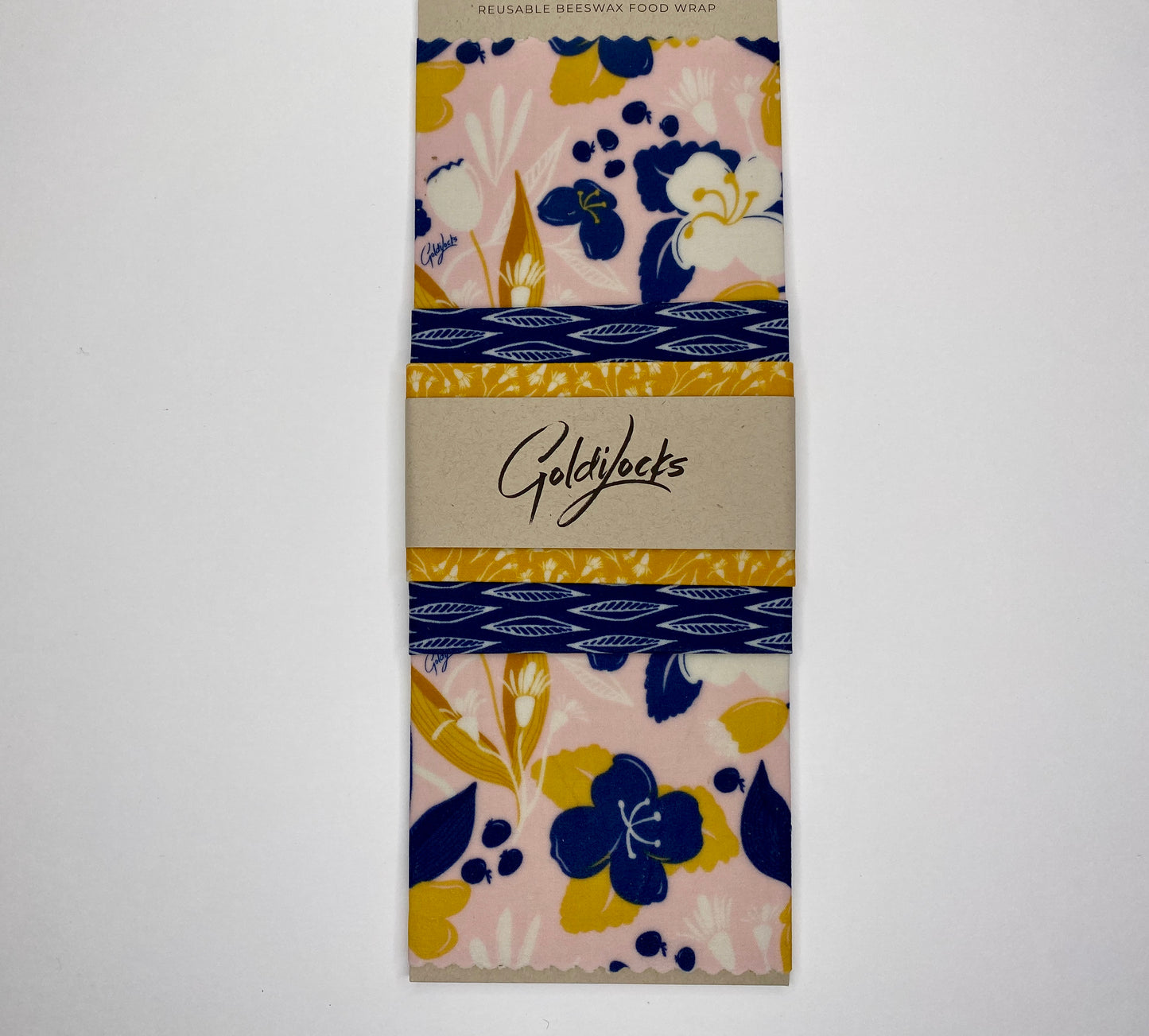 Goldilocks Reusable Beeswax Food Wraps Amber Blueberry Set of 3