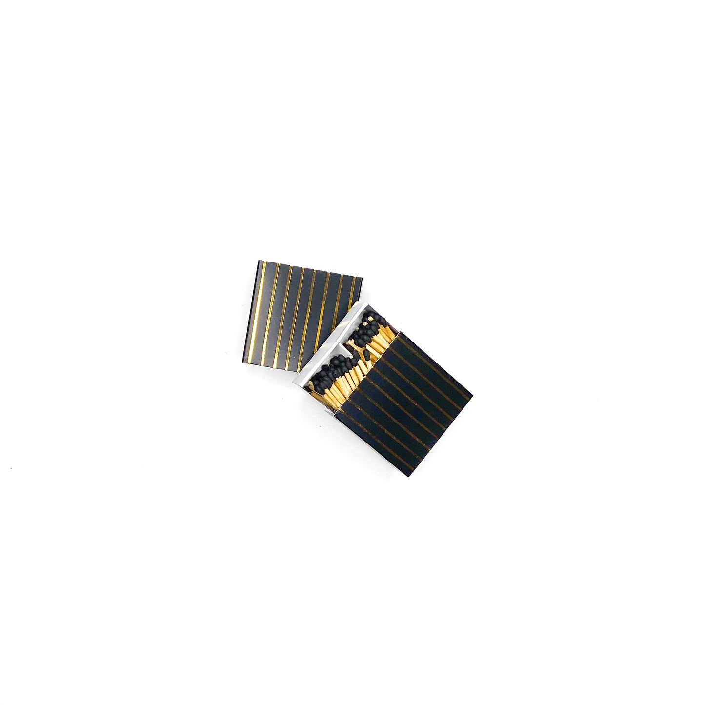 Frankie & Claude Striped Gold Foil Match Box Small