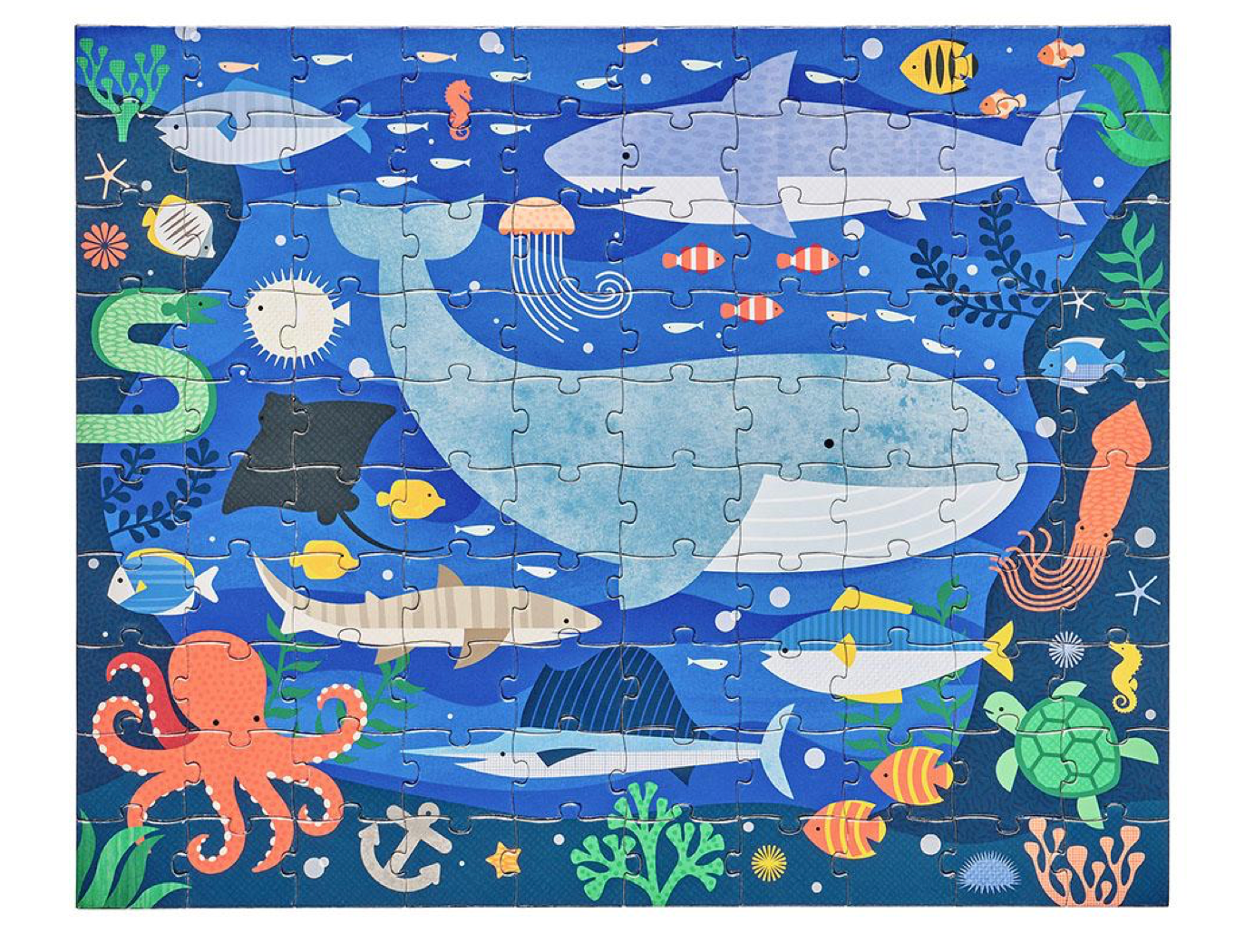Petit Collage Two Sided On the Go Puzzle Under the Sea