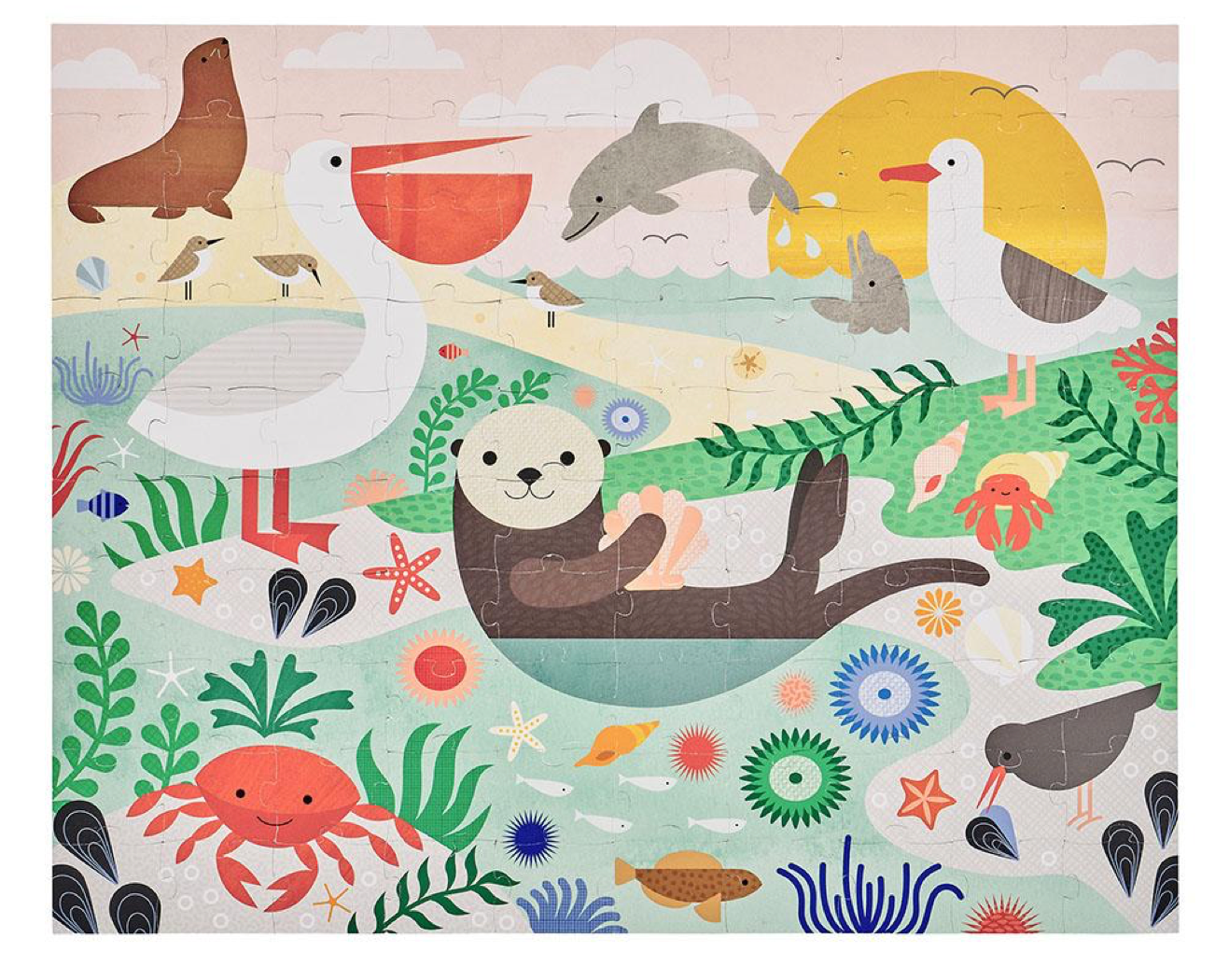 Petit Collage Two Sided On the Go Puzzle Under the Sea