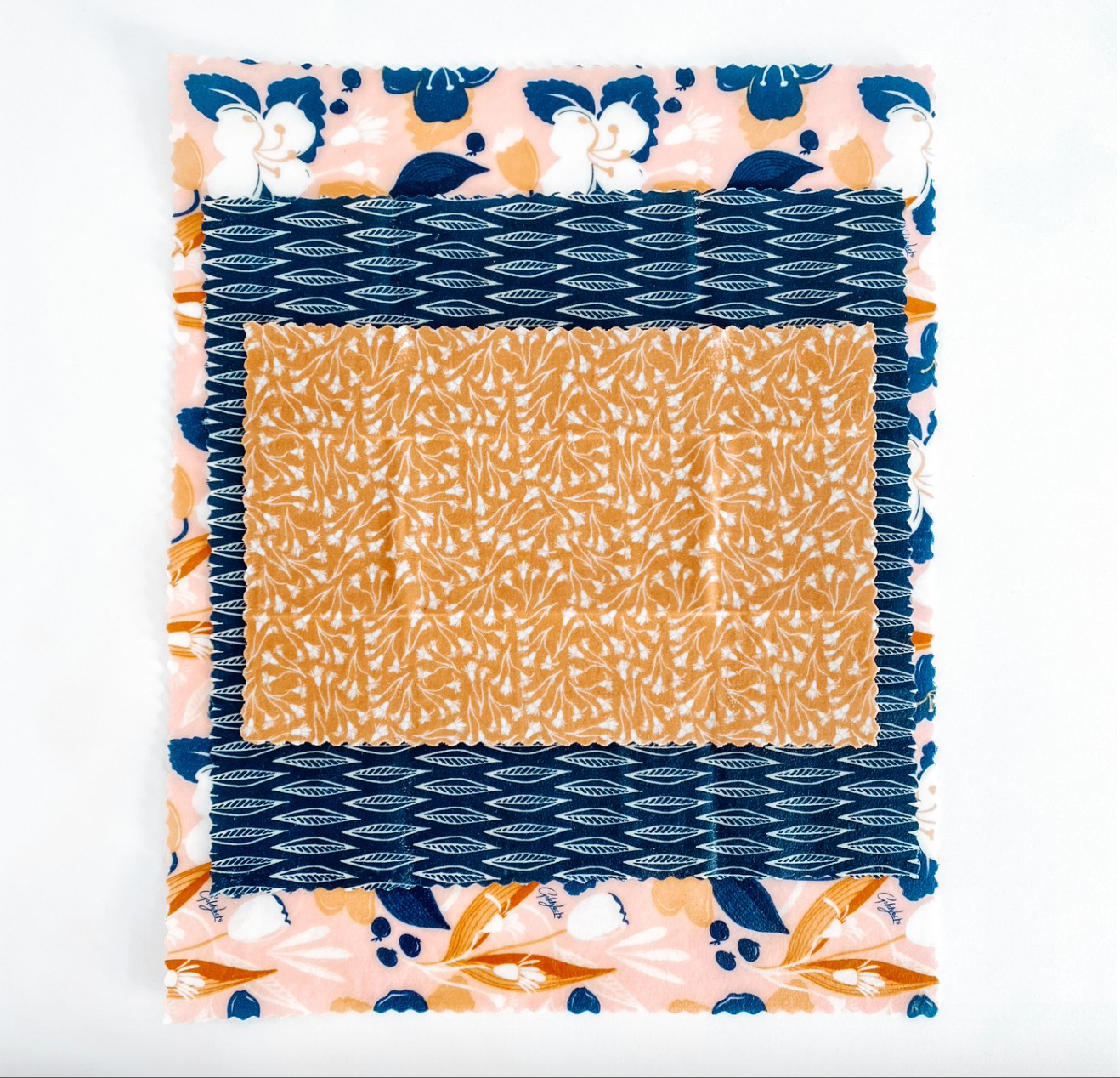 Goldilocks Reusable Beeswax Food Wraps Amber Blueberry Set of 3