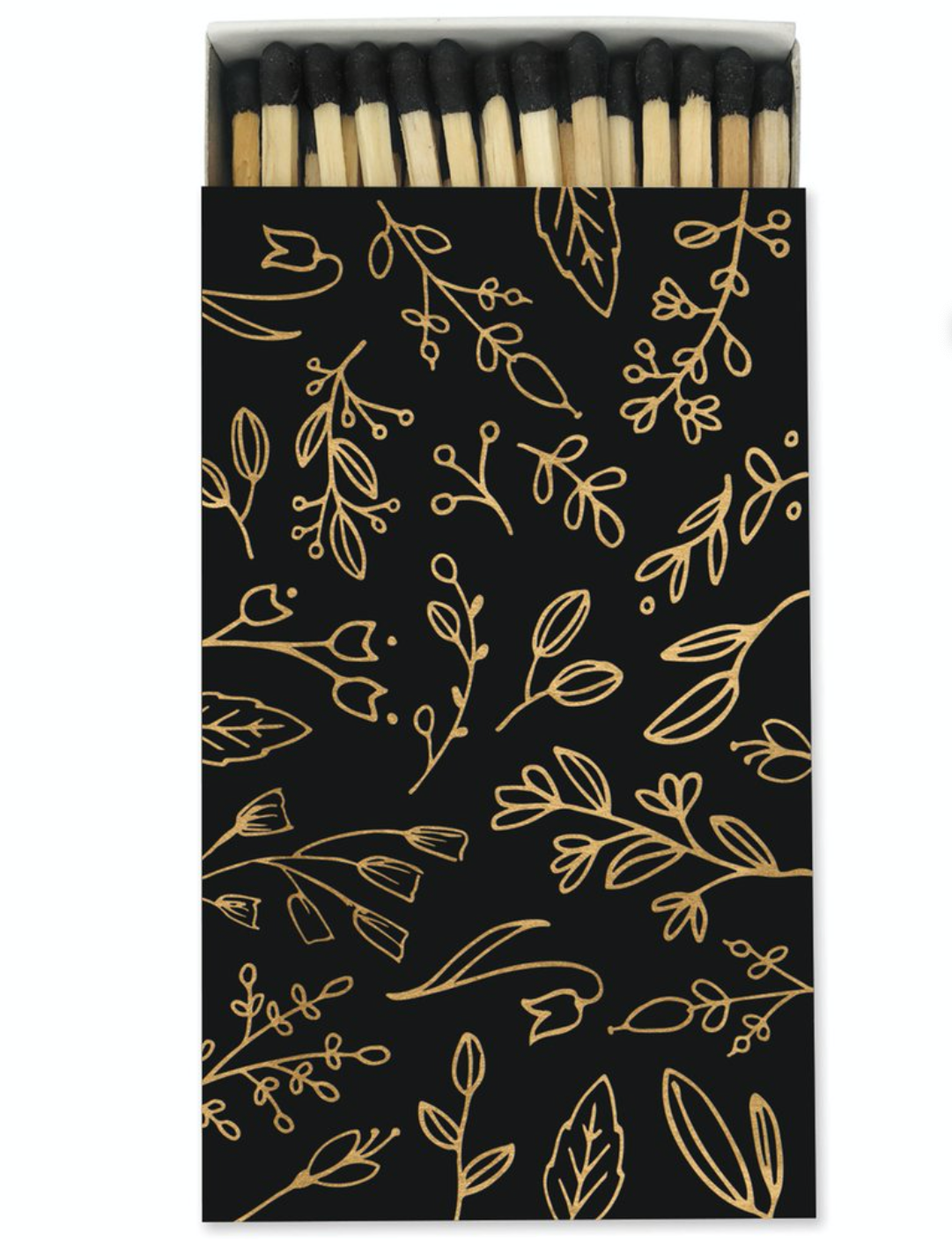 Frankie & Claude Black & Gold Foil Floral Match Box Large