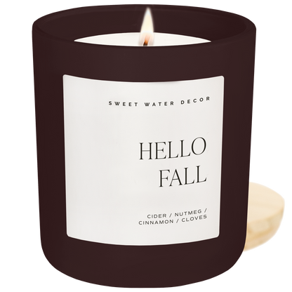 Hello Fall 15 oz Candle, Matte Jar