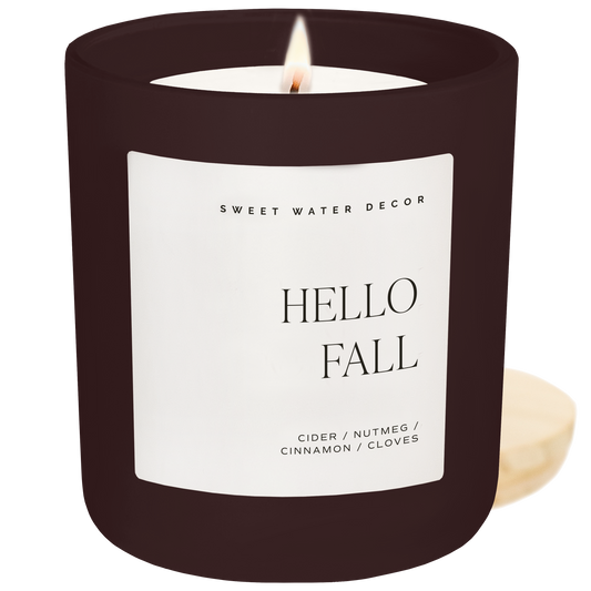 Hello Fall 15 oz Candle, Matte Jar