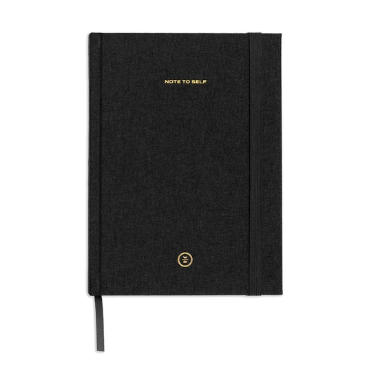 Wit & Delight Black Linen Note to Self Journal