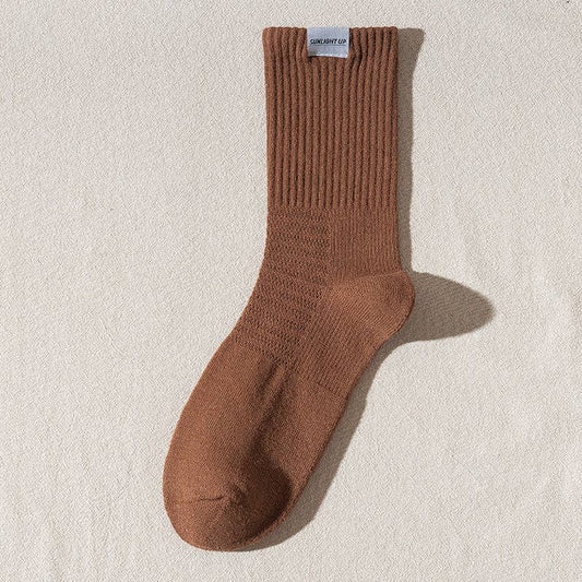 Solid Ribbed Socks
