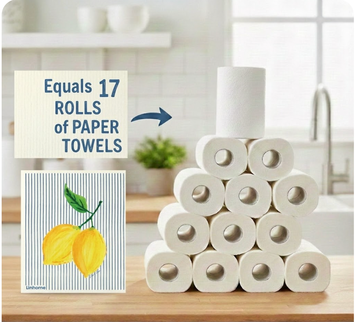 Lemon Zest Stripe- Linhome x Liesel Anne Swedish Dishcloths - 1 Pack