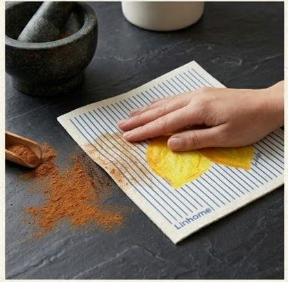Lemon Zest Stripe- Linhome x Liesel Anne Swedish Dishcloths - 1 Pack