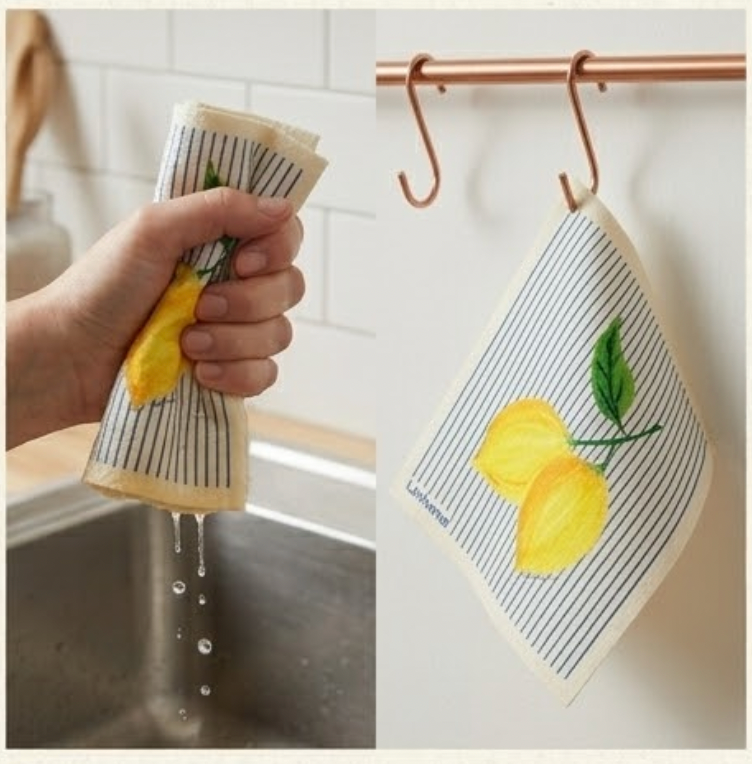Lemon Zest Stripe- Linhome x Liesel Anne Swedish Dishcloths - 1 Pack