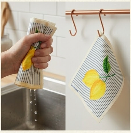 Lemon Zest Stripe- Linhome x Liesel Anne Swedish Dishcloths - 1 Pack