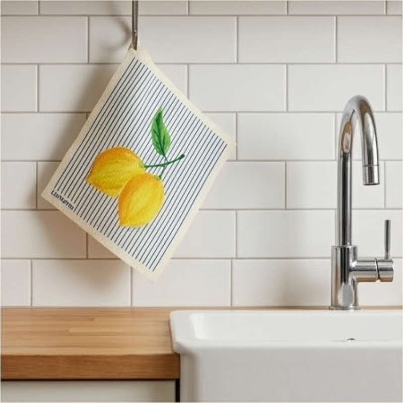Lemon Zest Stripe- Linhome x Liesel Anne Swedish Dishcloths - 1 Pack