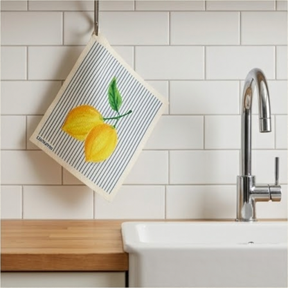 Lemon Zest Stripe- Linhome x Liesel Anne Swedish Dishcloths - 1 Pack