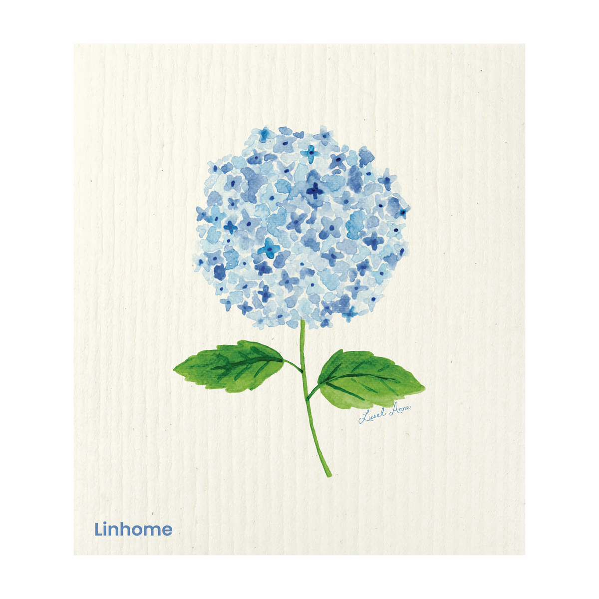 Blue Hydrangea Harmony – Linhome x Liesel Anne Swedish Dishcloths - 1 Pack