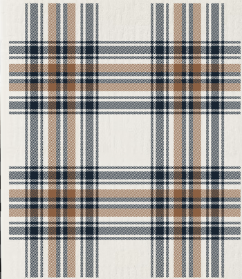 Navy and Orange Plaid Swedish Dishcloth
