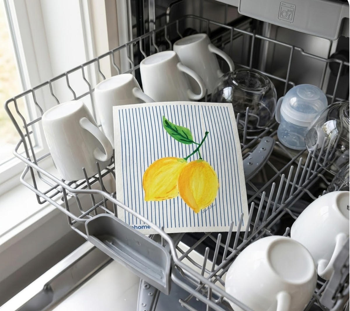 Lemon Zest Stripe- Linhome x Liesel Anne Swedish Dishcloths - 1 Pack