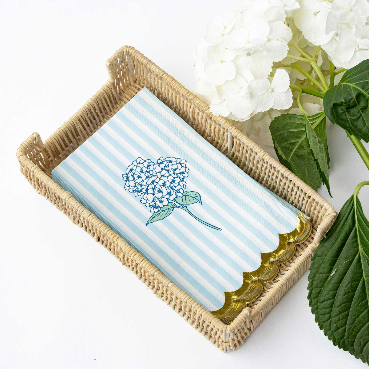 Blue Hydrangea Paper Guest Towels