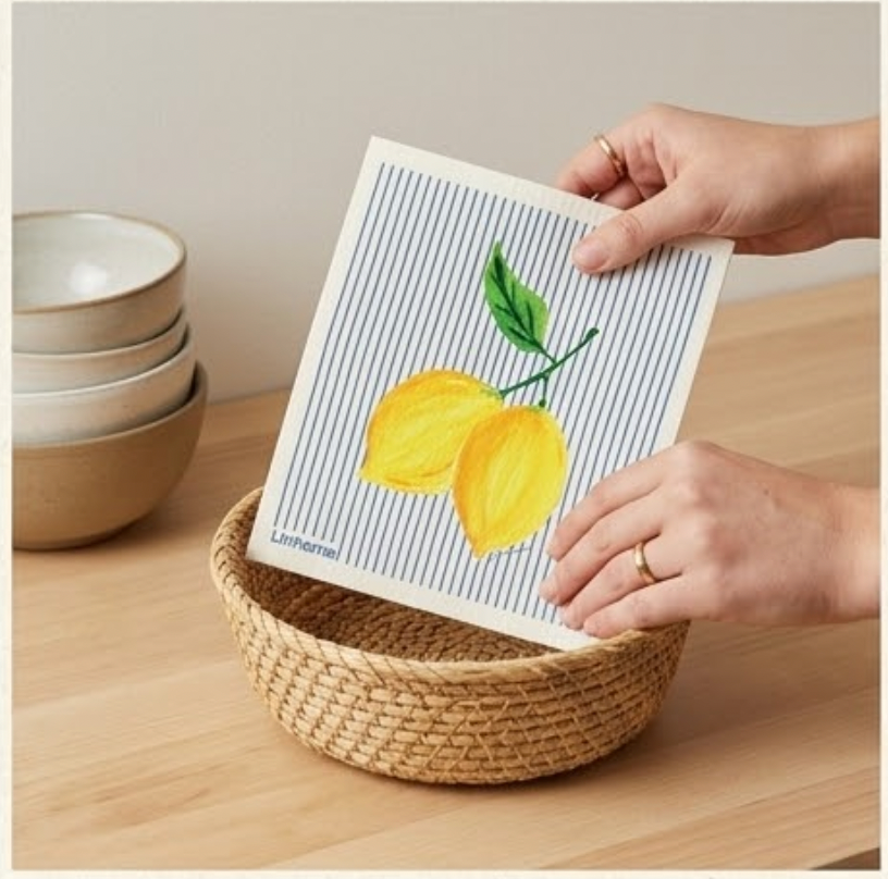 Lemon Zest Stripe- Linhome x Liesel Anne Swedish Dishcloths - 1 Pack