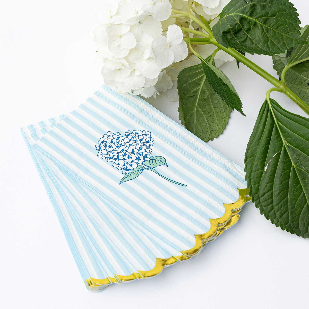 Blue Hydrangea Paper Guest Towels