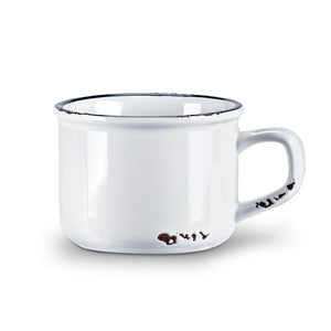 Enamel Look Cappuccino Mug White 8oz
