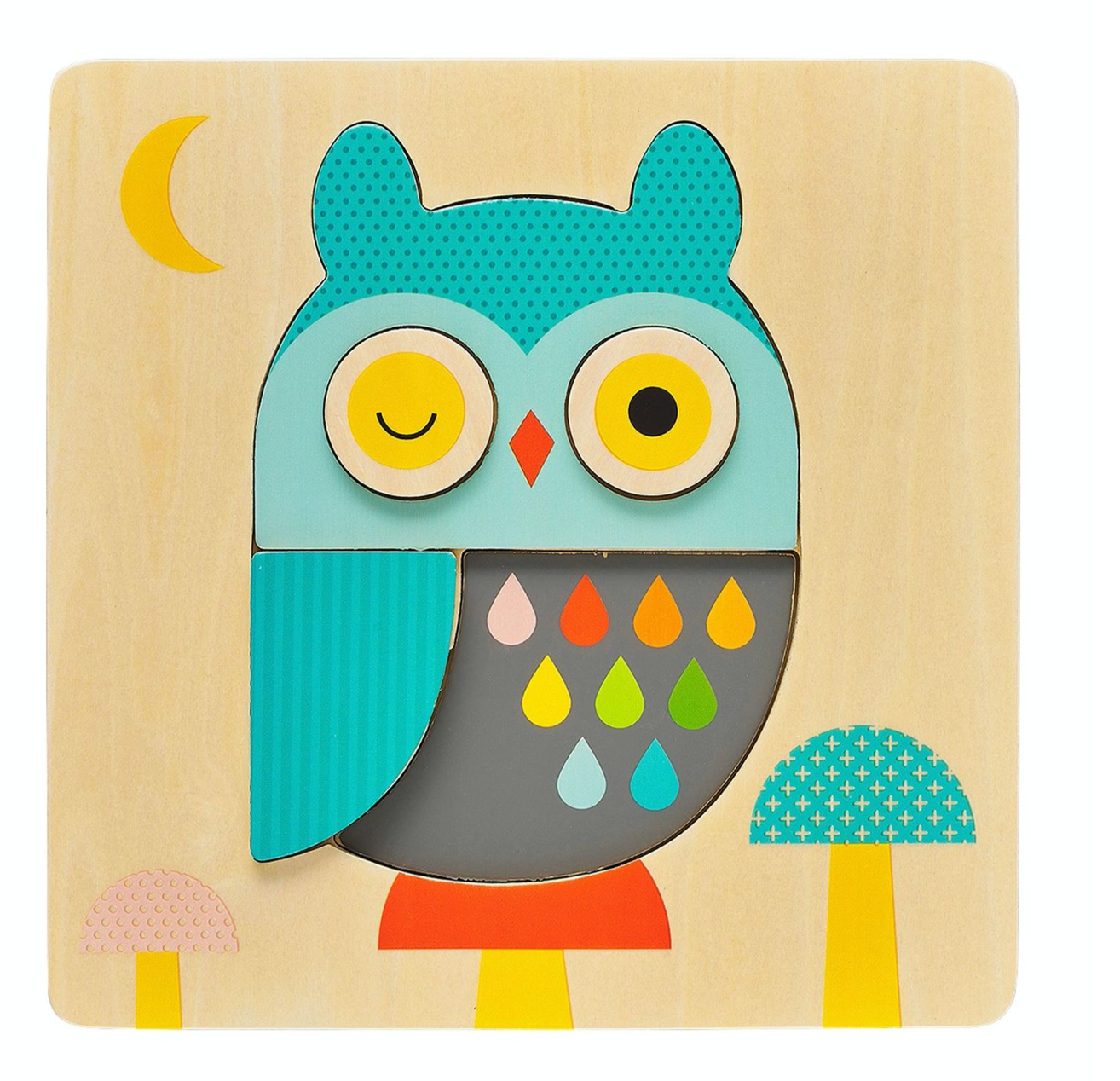 Petit Collage Little Owl Chunky Wood Puzzle