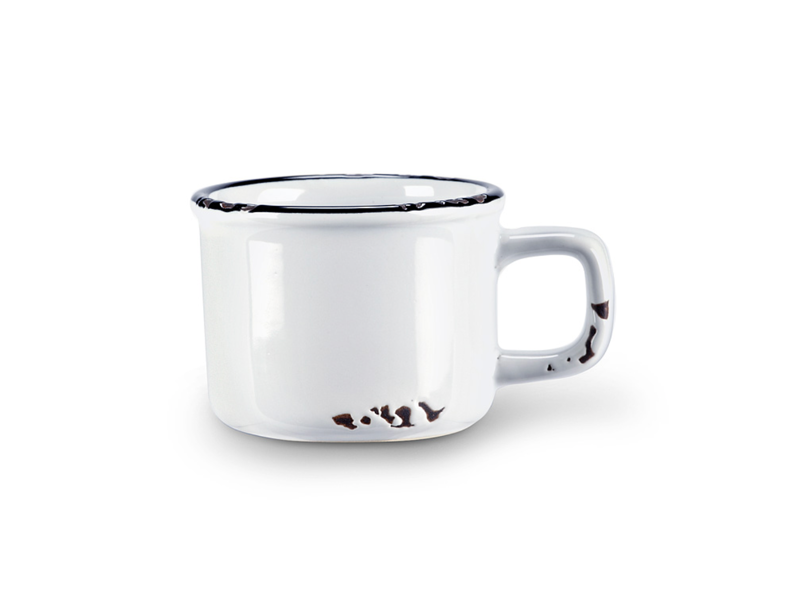 Enamel Look Espresso Mug 3oz White
