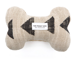 The Foggy Dog Amani Sand Dog Bone Squeaky Toy