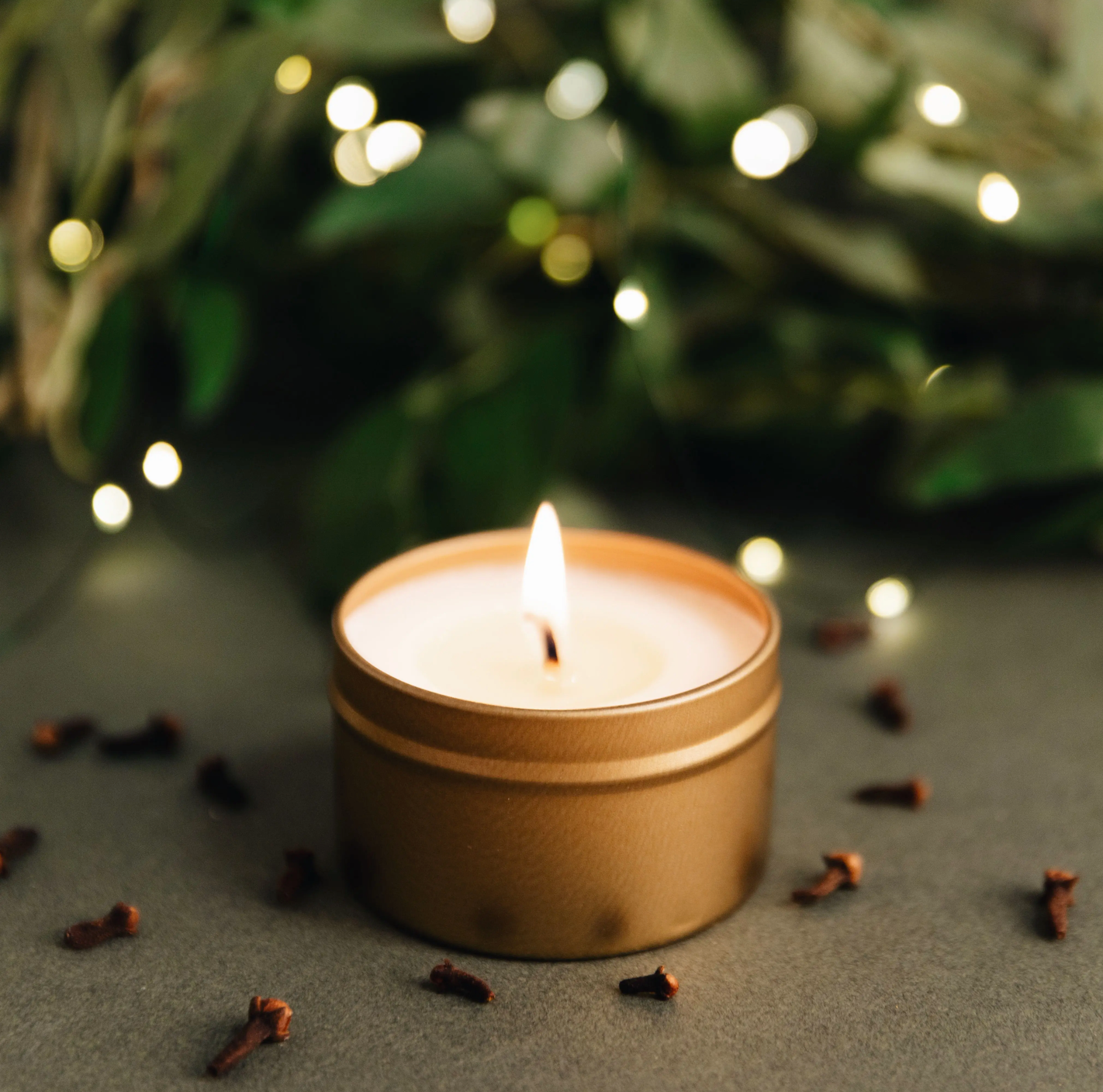 Slow North Gold Tin Candle Merry and Bright